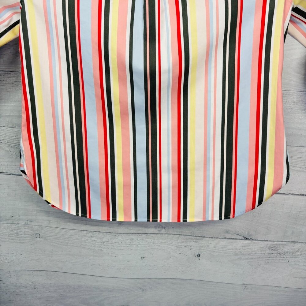 Chico’s No Iron Chic Stretch Striped Button Front Shirt Womens Size 2 (US 12/L) - Picture 10 of 15